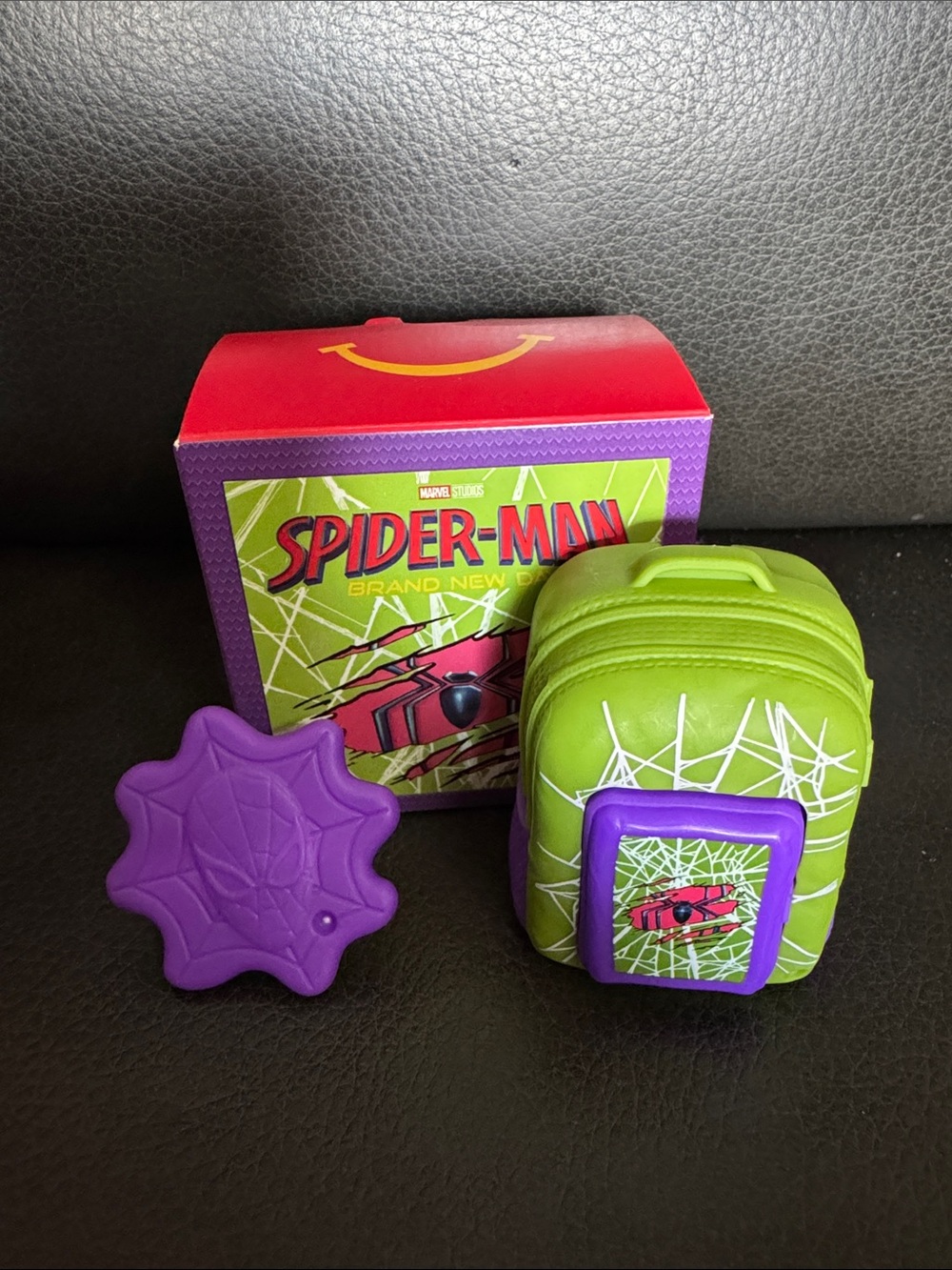McDonald’s Marvel Spider-Man Green & Purple Mini Backpack Happy Meal Toy